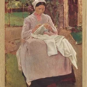 Max Liebermann - 26 Näherin 1904 | Giclée Kunstdruck gerahmt