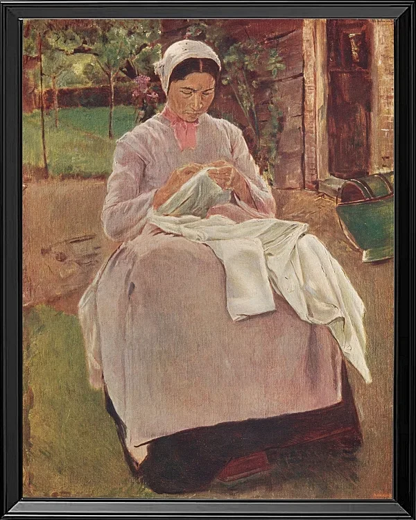Max Liebermann - 26 Näherin 1904 | Giclée Kunstdruck gerahmt