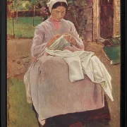 Max Liebermann - 26 Näherin 1904 | Giclée Kunstdruck gerahmt