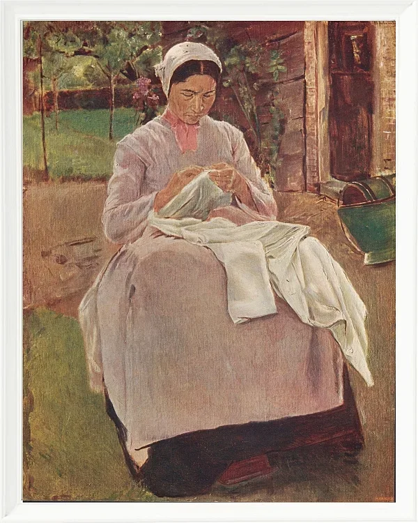 Max Liebermann - 26 Näherin 1904 | Giclée Kunstdruck gerahmt