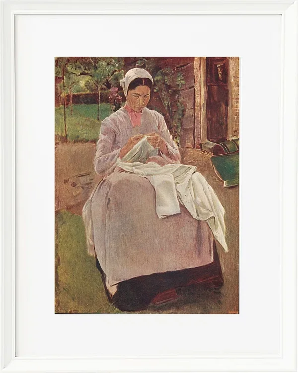Max Liebermann - 26 Näherin 1904 | Giclée Kunstdruck gerahmt