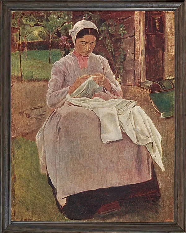 Max Liebermann - 26 Näherin 1904 | Giclée Kunstdruck gerahmt
