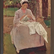 Max Liebermann - 26 Näherin 1904 | Giclée Kunstdruck gerahmt