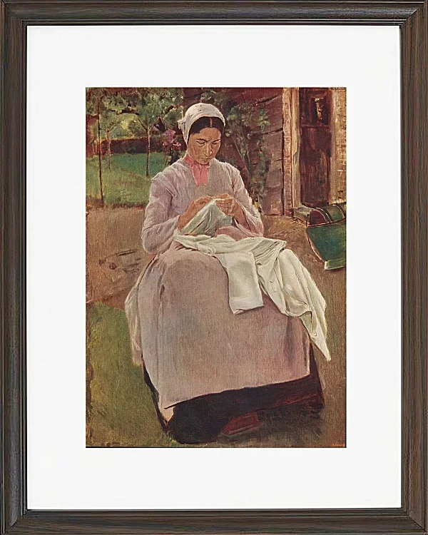 Max Liebermann - 26 Näherin 1904 | Giclée Kunstdruck gerahmt