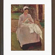 Max Liebermann - 26 Näherin 1904 | Giclée Kunstdruck gerahmt
