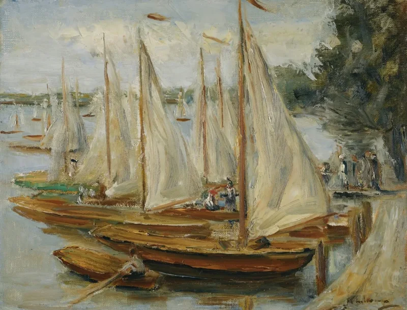 Max Liebermann - 27 Segelboote auf dem Wannsee 1922 | Giclée Kunstdruck gerahmt