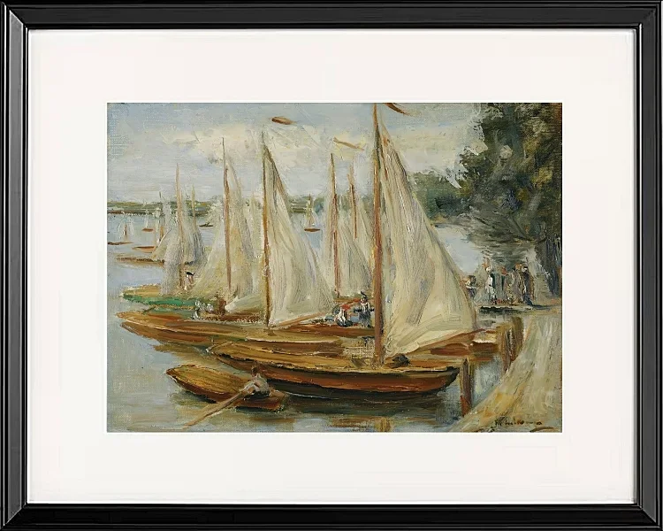 Max Liebermann - 27 Segelboote auf dem Wannsee 1922 | Giclée Kunstdruck gerahmt
