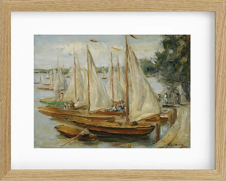 Max Liebermann - 27 Segelboote auf dem Wannsee 1922 | Giclée Kunstdruck gerahmt