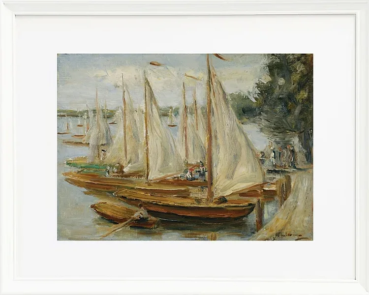 Max Liebermann - 27 Segelboote auf dem Wannsee 1922 | Giclée Kunstdruck gerahmt