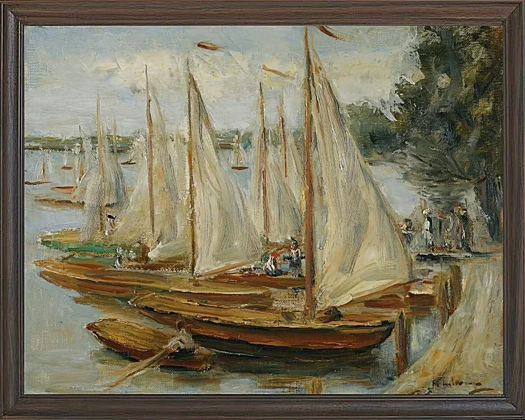 Max Liebermann - 27 Segelboote auf dem Wannsee 1922 | Giclée Kunstdruck gerahmt