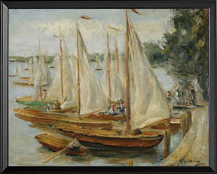 Max Liebermann - 27 Segelboote auf dem Wannsee 1922 | Giclée Kunstdruck gerahmt