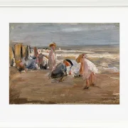 Max Liebermann - 29 Spielende Kinder am Strand 1898 | Giclée Kunstdruck gerahmt