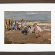 Max Liebermann - 29 Spielende Kinder am Strand 1898 | Giclée Kunstdruck gerahmt