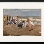 Max Liebermann - 29 Spielende Kinder am Strand 1898 | Giclée Kunstdruck gerahmt