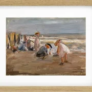 Max Liebermann - 29 Spielende Kinder am Strand 1898 | Giclée Kunstdruck gerahmt