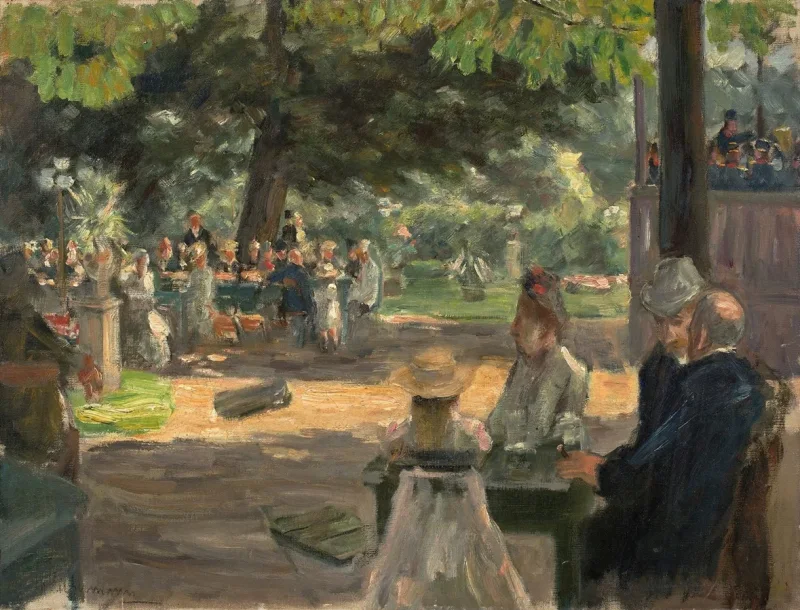 Max Liebermann - 31 Restaurationsgarten in Leiden 1900 | Giclée Kunstdruck gerahmt