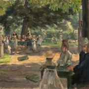 Max Liebermann - 31 Restaurationsgarten in Leiden 1900 | Giclée Kunstdruck gerahmt