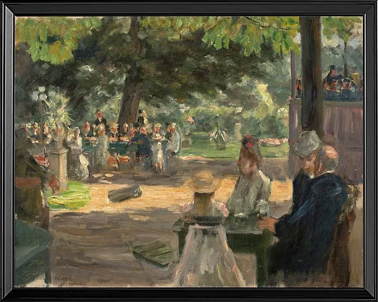 Max Liebermann - 31 Restaurationsgarten in Leiden 1900 | Giclée Kunstdruck gerahmt