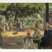 Max Liebermann - 31 Restaurationsgarten in Leiden 1900 | Giclée Kunstdruck gerahmt