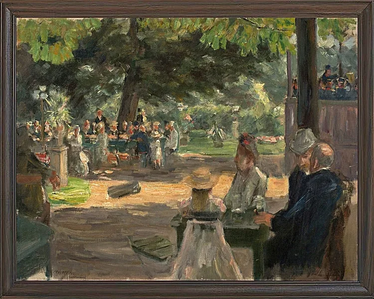 Max Liebermann - 31 Restaurationsgarten in Leiden 1900 | Giclée Kunstdruck gerahmt