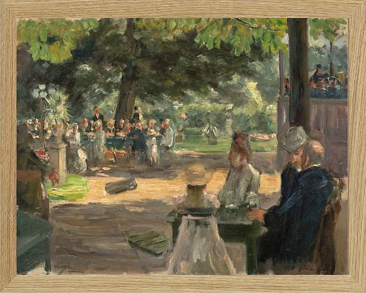 Max Liebermann - 31 Restaurationsgarten in Leiden 1900 | Giclée Kunstdruck gerahmt
