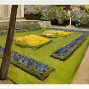 Max Liebermann - 32  Terrasse im Garten am Wannsee 1916 | Giclée Kunstdruck gerahmt