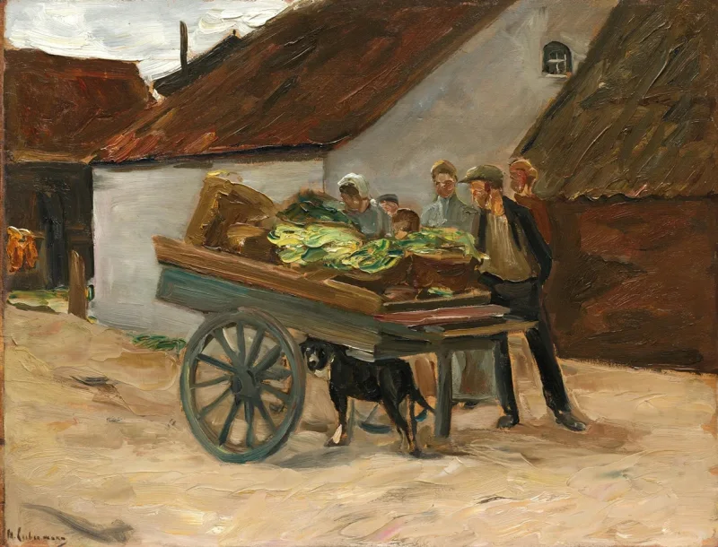 Max Liebermann - 35  Gemüsekarre, Hundekarren 1906 | Giclée Kunstdruck gerahmt
