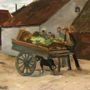 Max Liebermann - 35  Gemüsekarre, Hundekarren 1906 | Giclée Kunstdruck gerahmt
