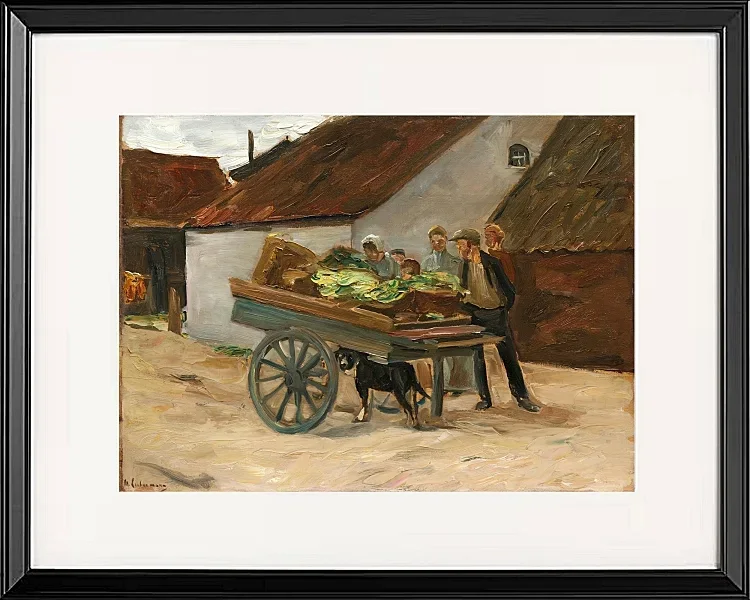Max Liebermann - 35  Gemüsekarre, Hundekarren 1906 | Giclée Kunstdruck gerahmt