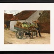 Max Liebermann - 35  Gemüsekarre, Hundekarren 1906 | Giclée Kunstdruck gerahmt
