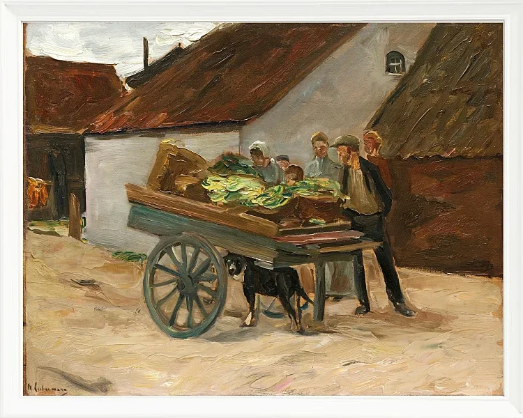 Max Liebermann - 35  Gemüsekarre, Hundekarren 1906 | Giclée Kunstdruck gerahmt