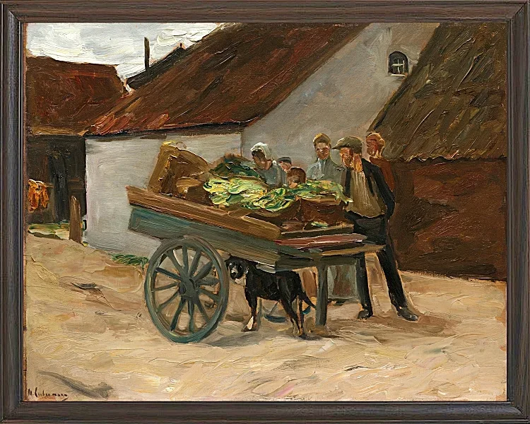 Max Liebermann - 35  Gemüsekarre, Hundekarren 1906 | Giclée Kunstdruck gerahmt
