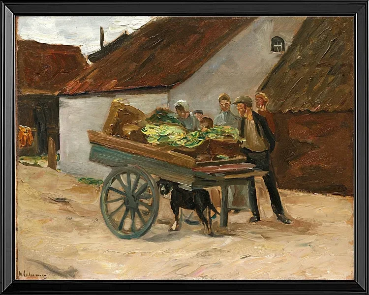 Max Liebermann - 35  Gemüsekarre, Hundekarren 1906 | Giclée Kunstdruck gerahmt