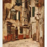 Max Liebermann - 36  Venezianische Gasse nach rechts 1878 | Giclée Kunstdruck gerahmt