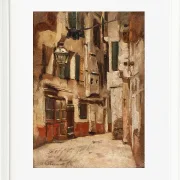 Max Liebermann - 36  Venezianische Gasse nach rechts 1878 | Giclée Kunstdruck gerahmt