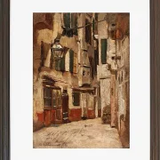 Max Liebermann - 36  Venezianische Gasse nach rechts 1878 | Giclée Kunstdruck gerahmt