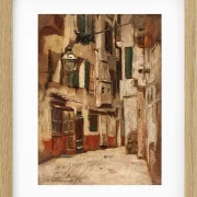 Max Liebermann - 36  Venezianische Gasse nach rechts 1878 | Giclée Kunstdruck gerahmt
