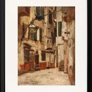 Max Liebermann - 36  Venezianische Gasse nach rechts 1878 | Giclée Kunstdruck gerahmt