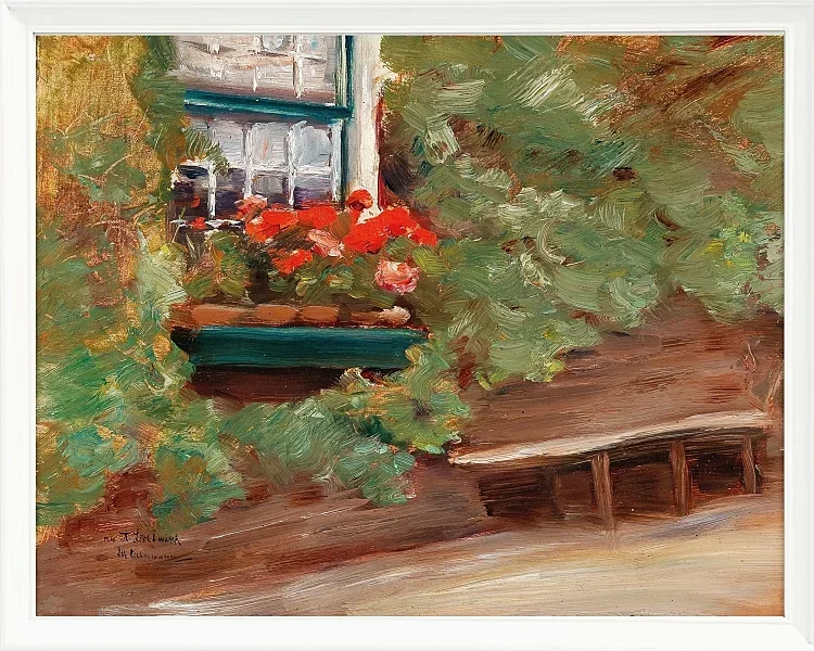 Max Liebermann - 37  Blick auf ein Bauernhaus in den Niederlanden 1898 | Giclée Kunstdruck gerahmt