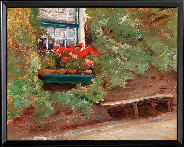 Max Liebermann - 37  Blick auf ein Bauernhaus in den Niederlanden 1898 | Giclée Kunstdruck gerahmt