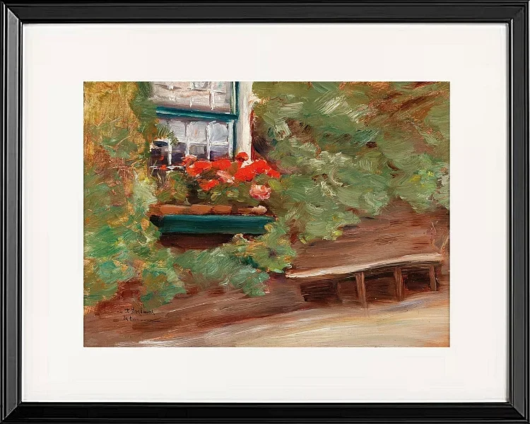 Max Liebermann - 37  Blick auf ein Bauernhaus in den Niederlanden 1898 | Giclée Kunstdruck gerahmt