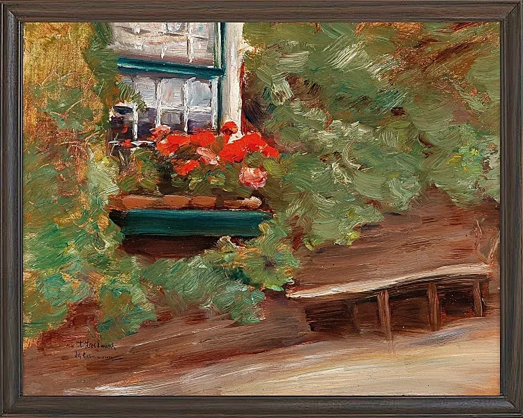 Max Liebermann - 37  Blick auf ein Bauernhaus in den Niederlanden 1898 | Giclée Kunstdruck gerahmt
