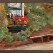 Max Liebermann - 37  Blick auf ein Bauernhaus in den Niederlanden 1898 | Giclée Kunstdruck gerahmt