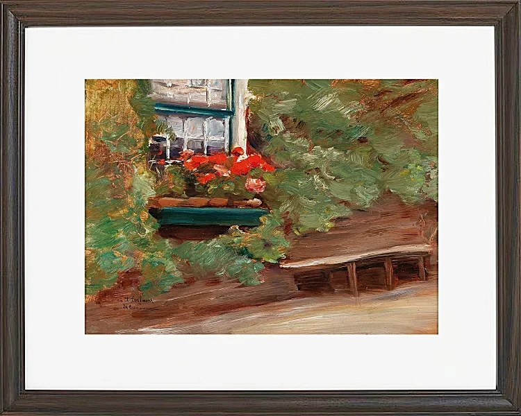 Max Liebermann - 37  Blick auf ein Bauernhaus in den Niederlanden 1898 | Giclée Kunstdruck gerahmt