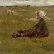 Max Liebermann - 39  Ziegenhirtin 1887 | Giclée Kunstdruck gerahmt