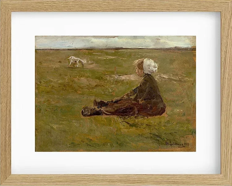 Max Liebermann - 39  Ziegenhirtin 1887 | Giclée Kunstdruck gerahmt