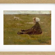 Max Liebermann - 39  Ziegenhirtin 1887 | Giclée Kunstdruck gerahmt
