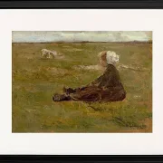 Max Liebermann - 39  Ziegenhirtin 1887 | Giclée Kunstdruck gerahmt