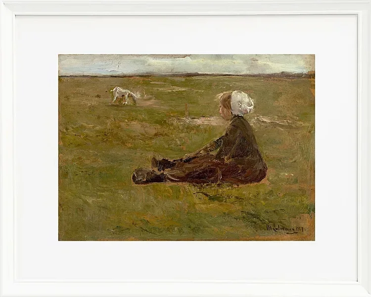 Max Liebermann - 39  Ziegenhirtin 1887 | Giclée Kunstdruck gerahmt