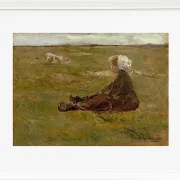 Max Liebermann - 39  Ziegenhirtin 1887 | Giclée Kunstdruck gerahmt
